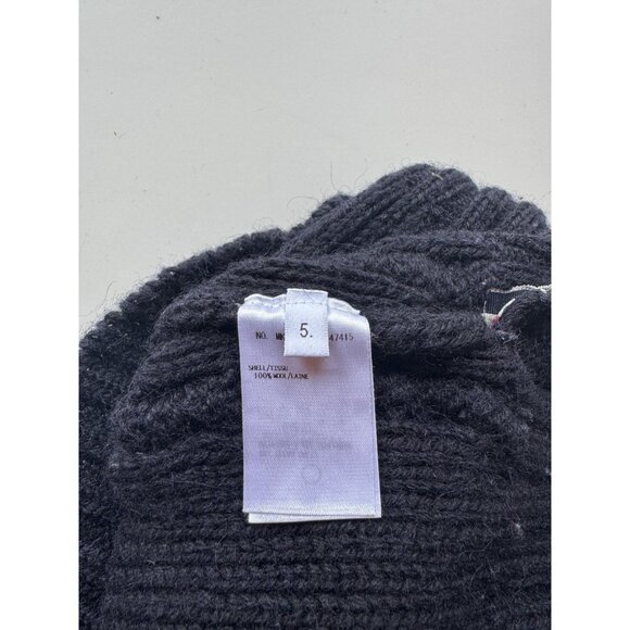 THOM BROWNE Navy Aran Merino Wool Cable Knit Crew Neck Pullover Sweater, Size 5 - Picture 13 of 16